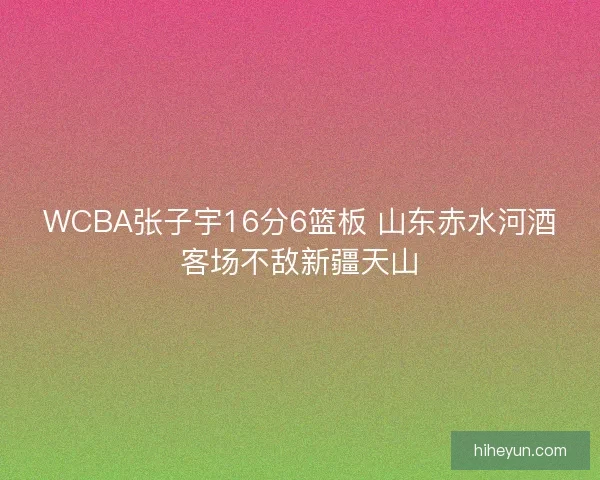WCBA张子宇16分6篮板 山东赤水河酒客场不敌新疆天山